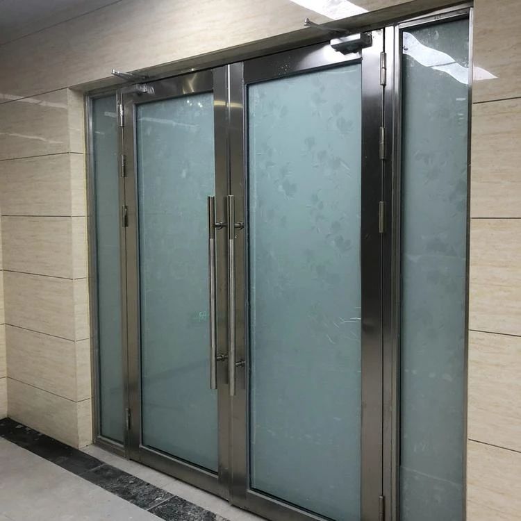 防火玻璃門有哪些種類(圖1) 不銹鋼防火玻璃門.jpg