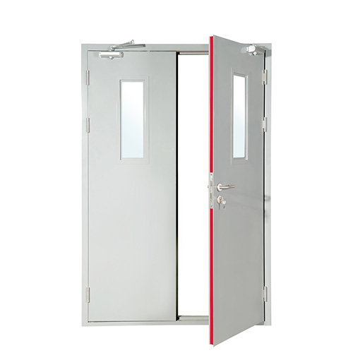 鋼質防火門、鋼框木質門防火門、木質防火門區別(圖1) 防火門鋼質帶窗.jpg